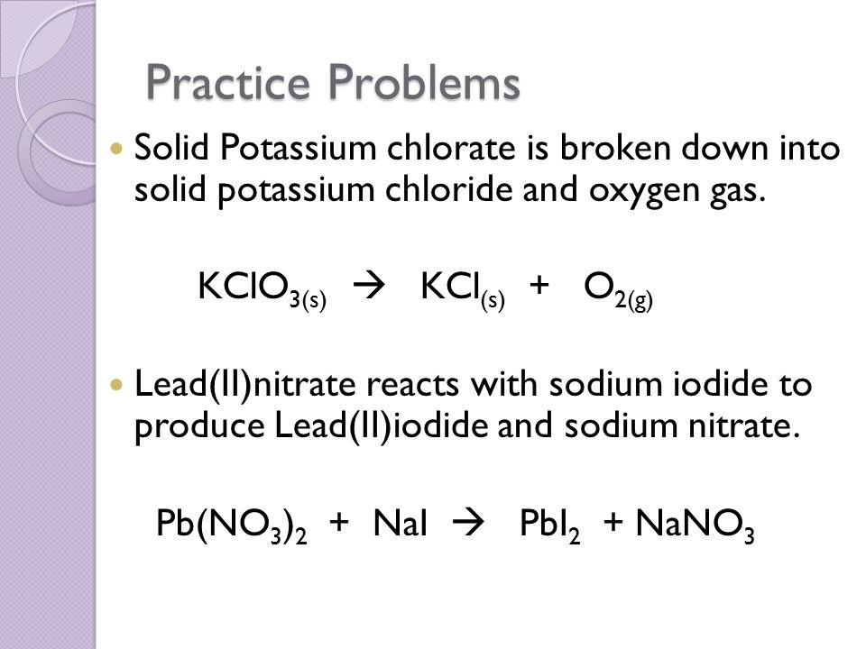 Composition of potassium chlorate